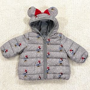 Gap Minnie Mouse Puffer Jacket sz 0-6 mos